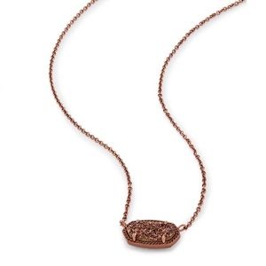 Kendra Scott Elisa Brass Chocolate Drusy Necklace